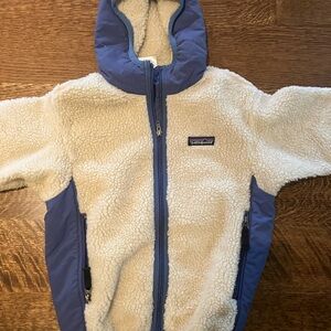 Patagonia Blue Textured Fleece with hood